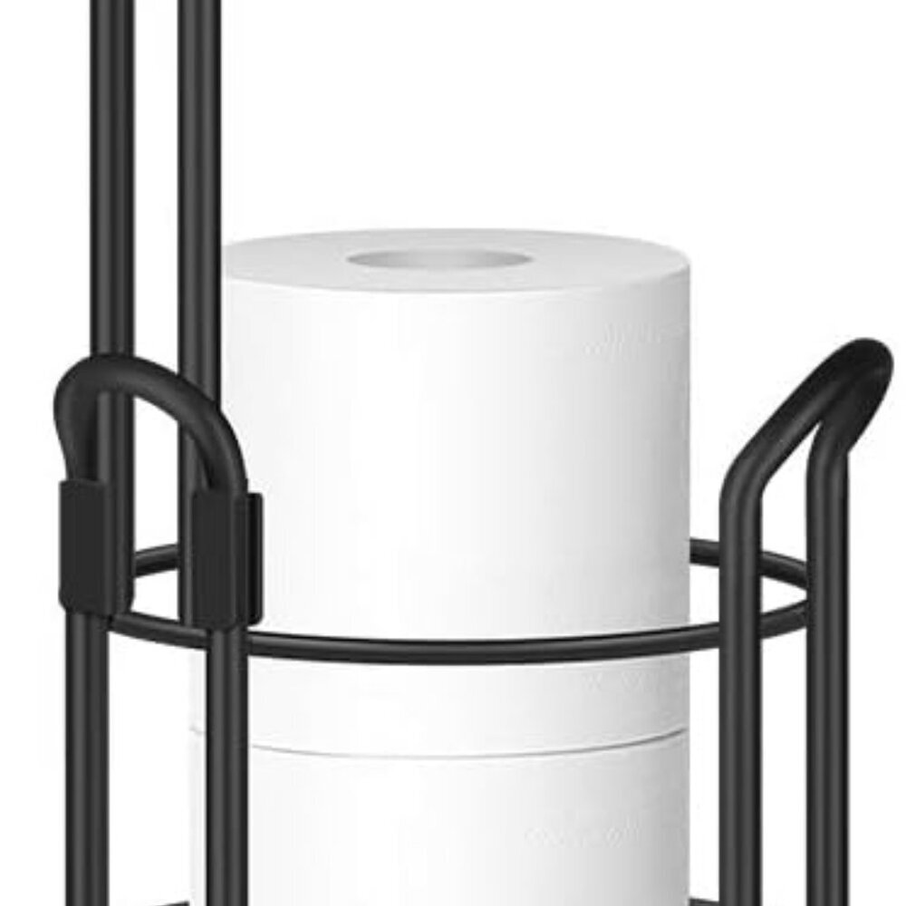 Durable and Lightweight Toilet Tissue Holder with Freestanding Design, Black